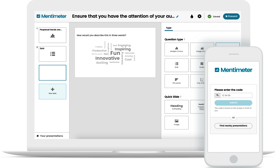 Mentimetro interfaccia sondaggi live