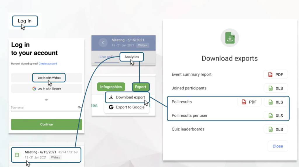 Interfaccia dell'app per sondaggi in tempo reale Slide