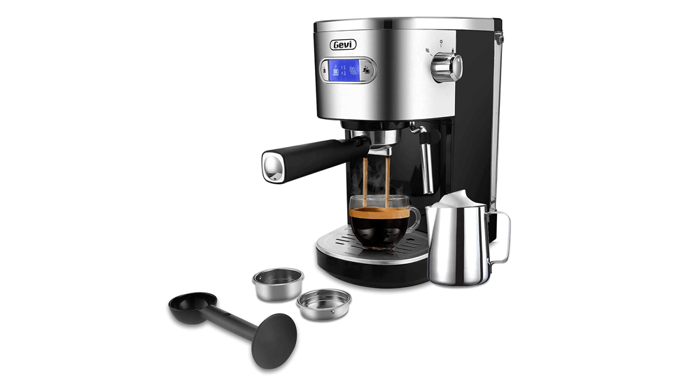 Machines à expresso Gevi Machine à café cappuccino automatique à chauffage rapide 20 bars