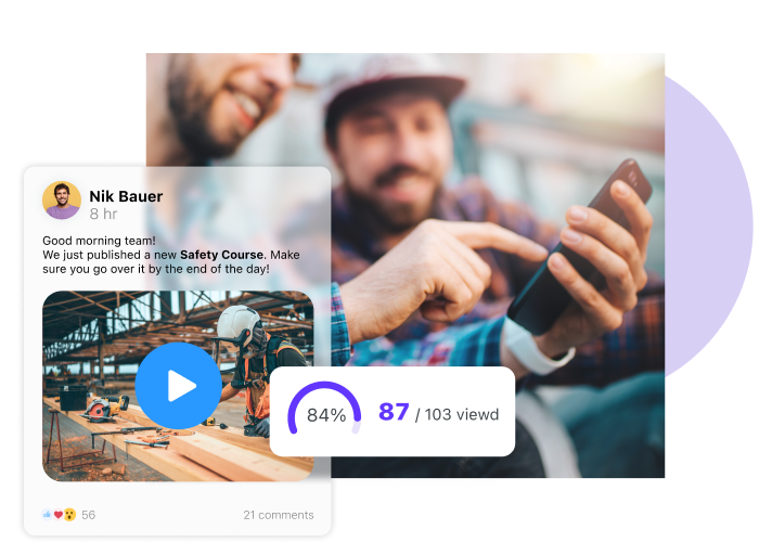 Il contenuto è facilmente condiviso con i dipendenti sul software wiki aziendale Connecteam (interfaccia utente)