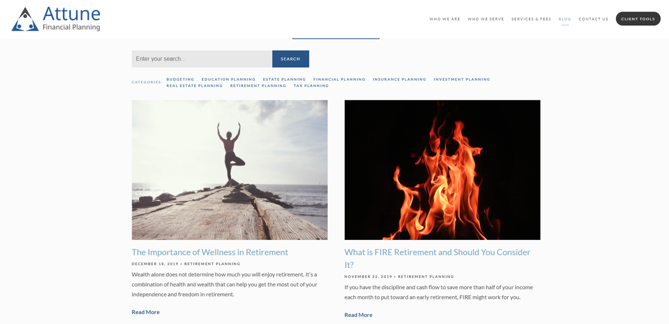 Attune 재무 계획 블로그
