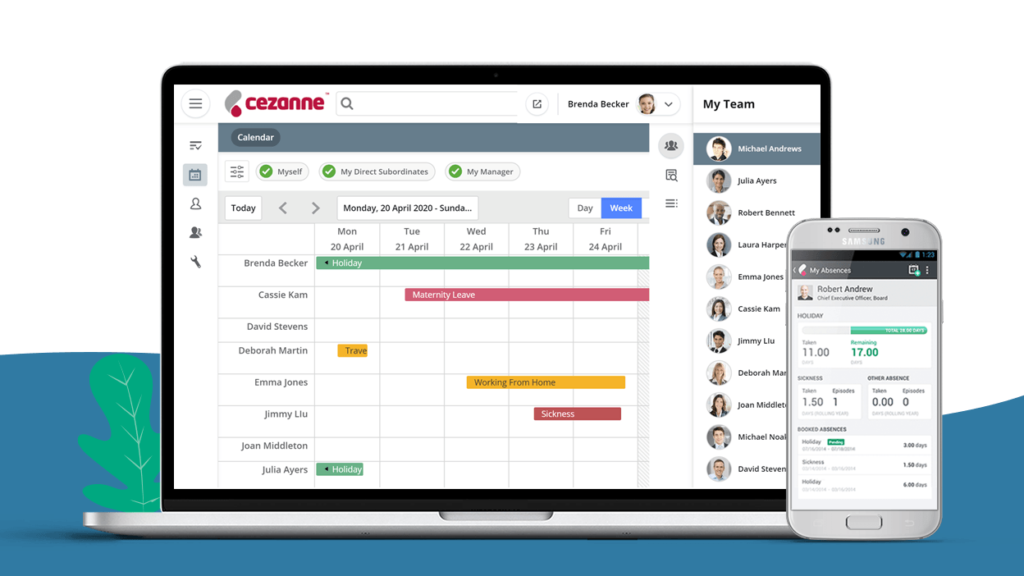 cezanne hr interfaccia utente tracker assenza