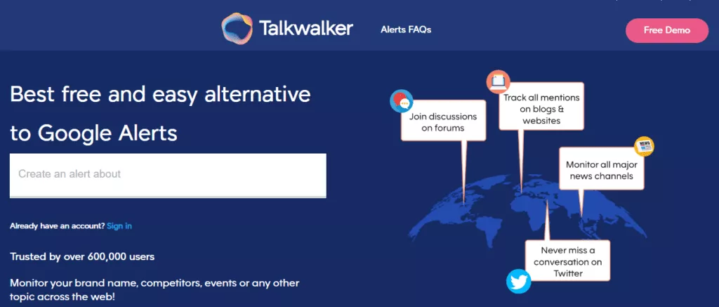 Talkwalker Alert alat analisis kompetitif