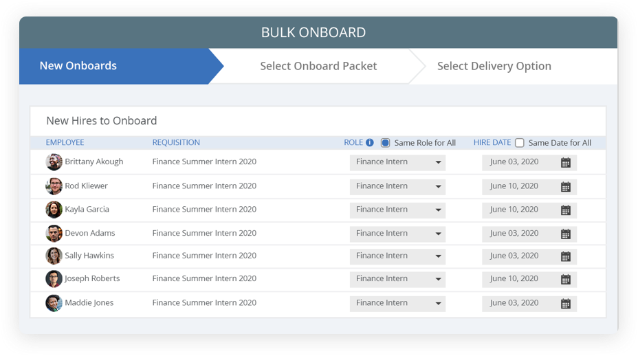 interfaccia utente del software di onboarding dei dipendenti clearcompany