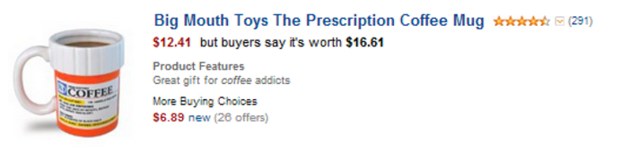 아마존의 엔다우먼트 효과 커피 머그