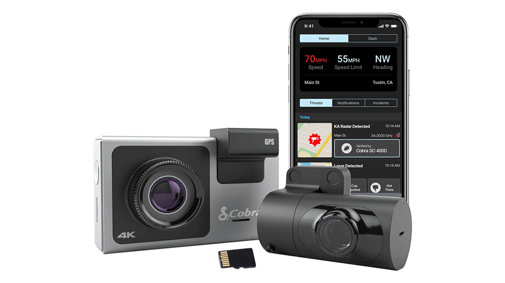 Dash Cam Cobra Smart + Cam posteriore (SC 400D) – Risoluzione UHD 4K