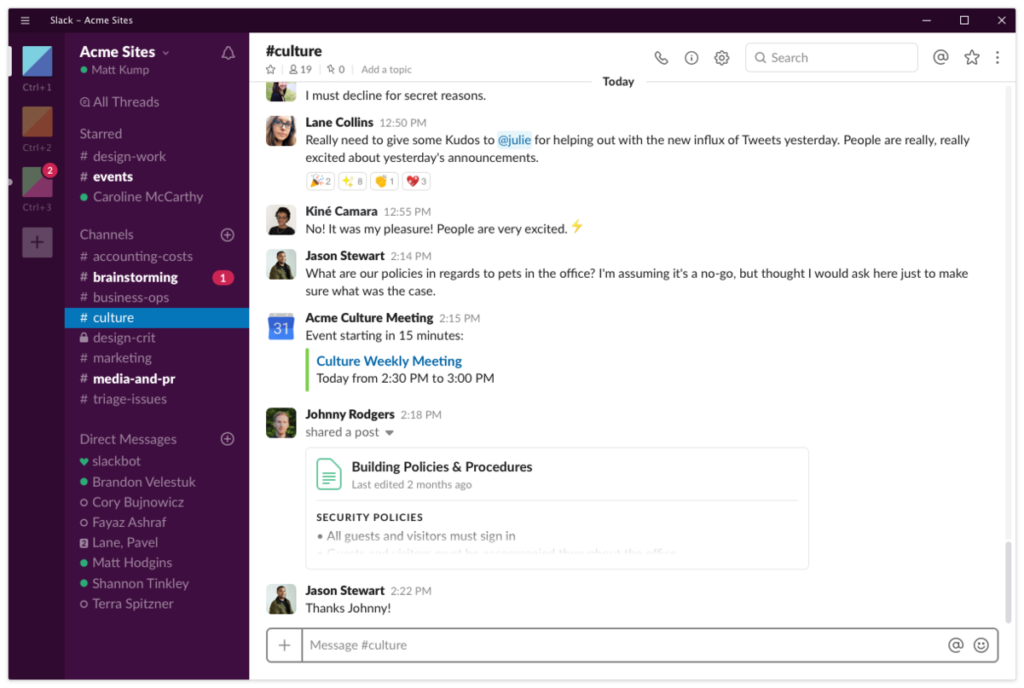 App di chat di squadra Slack