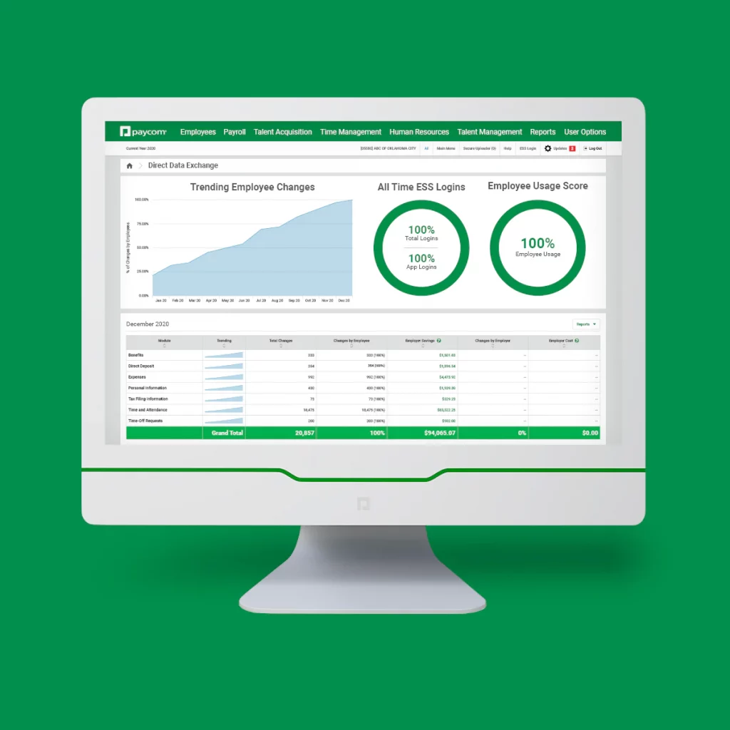 Interfaccia utente Paycom