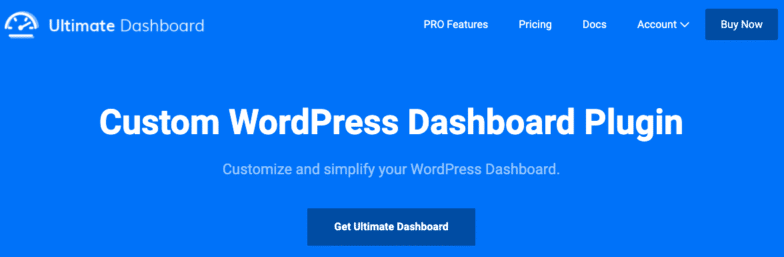 لقطة شاشة للصفحة الرئيسية لـ Ultimate Dashboard