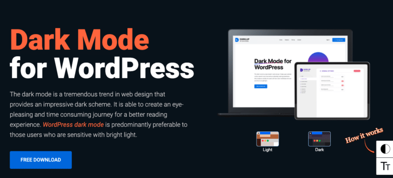 لقطة شاشة لصفحة Darklup الرئيسية