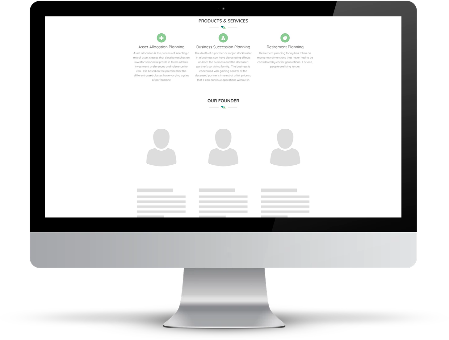 przykład strony doradcy opartej na szablonie