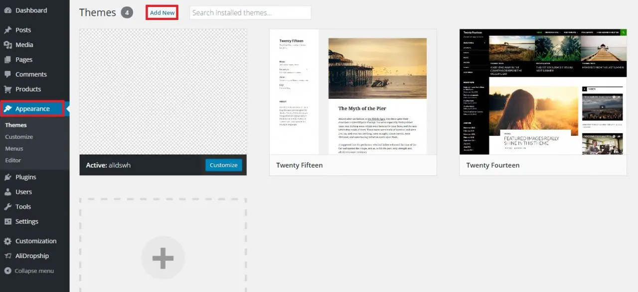 installare il tuo tema wordpress per il tuo sito web dropshipping