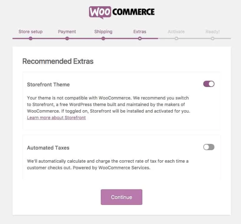 extra consigliati, tema vetrina e tasse automatizzate