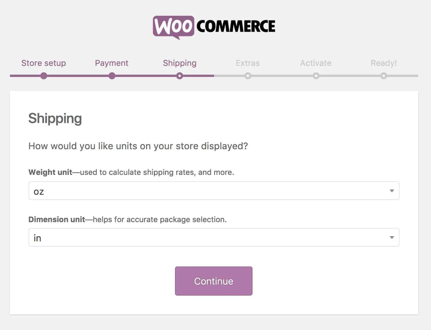 impostazioni di spedizione