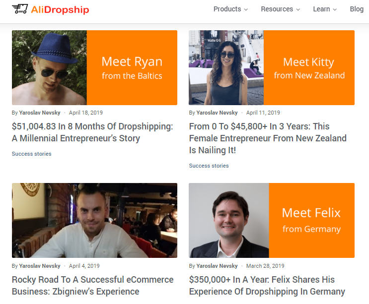 histoires de réussite d'alidropship