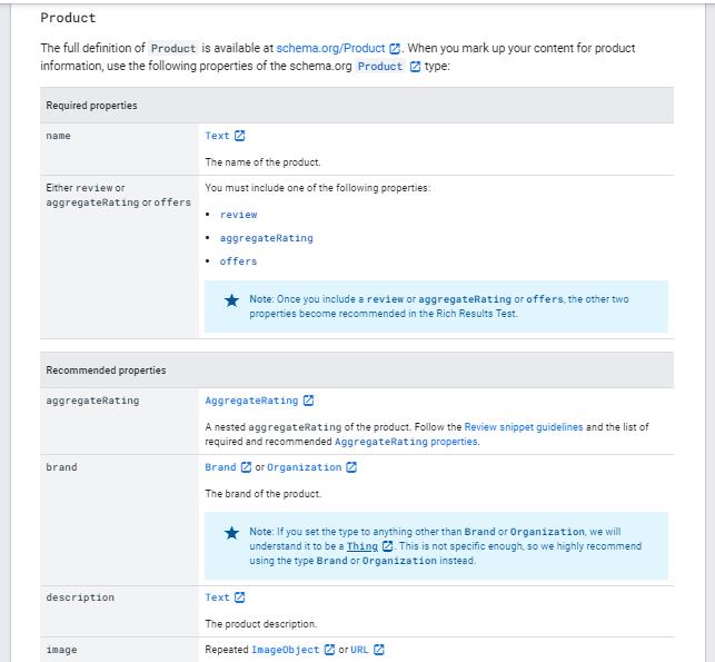 Ürün açısından zengin sonuçlar için gereken belirli yapılandırılmış veri özellikleri