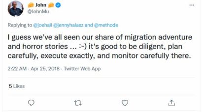 Tangkapan layar tweet John Mueller