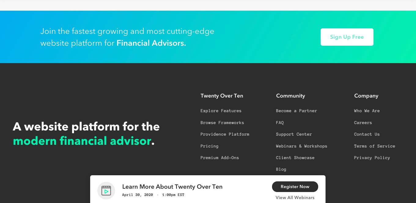 Vinte sobre dez webinars