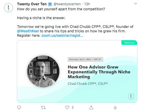 Vinte sobre dez Twitter