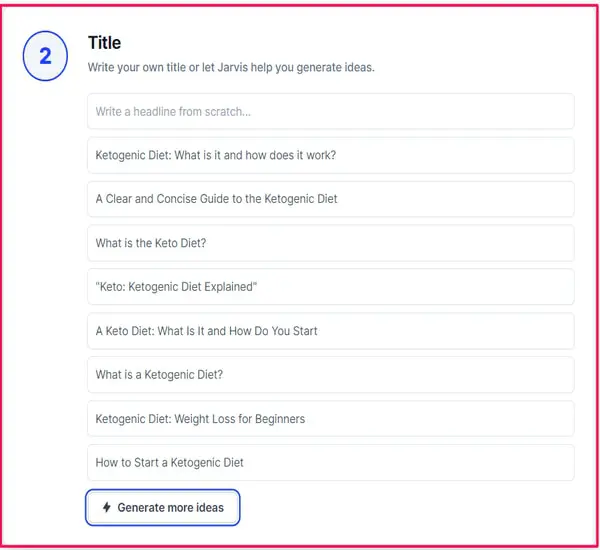 Jasper hat Titel für Blogbeiträge generiert