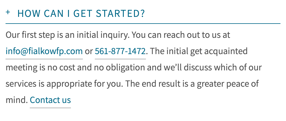 Fialkow FinancialPlanningFAQページ