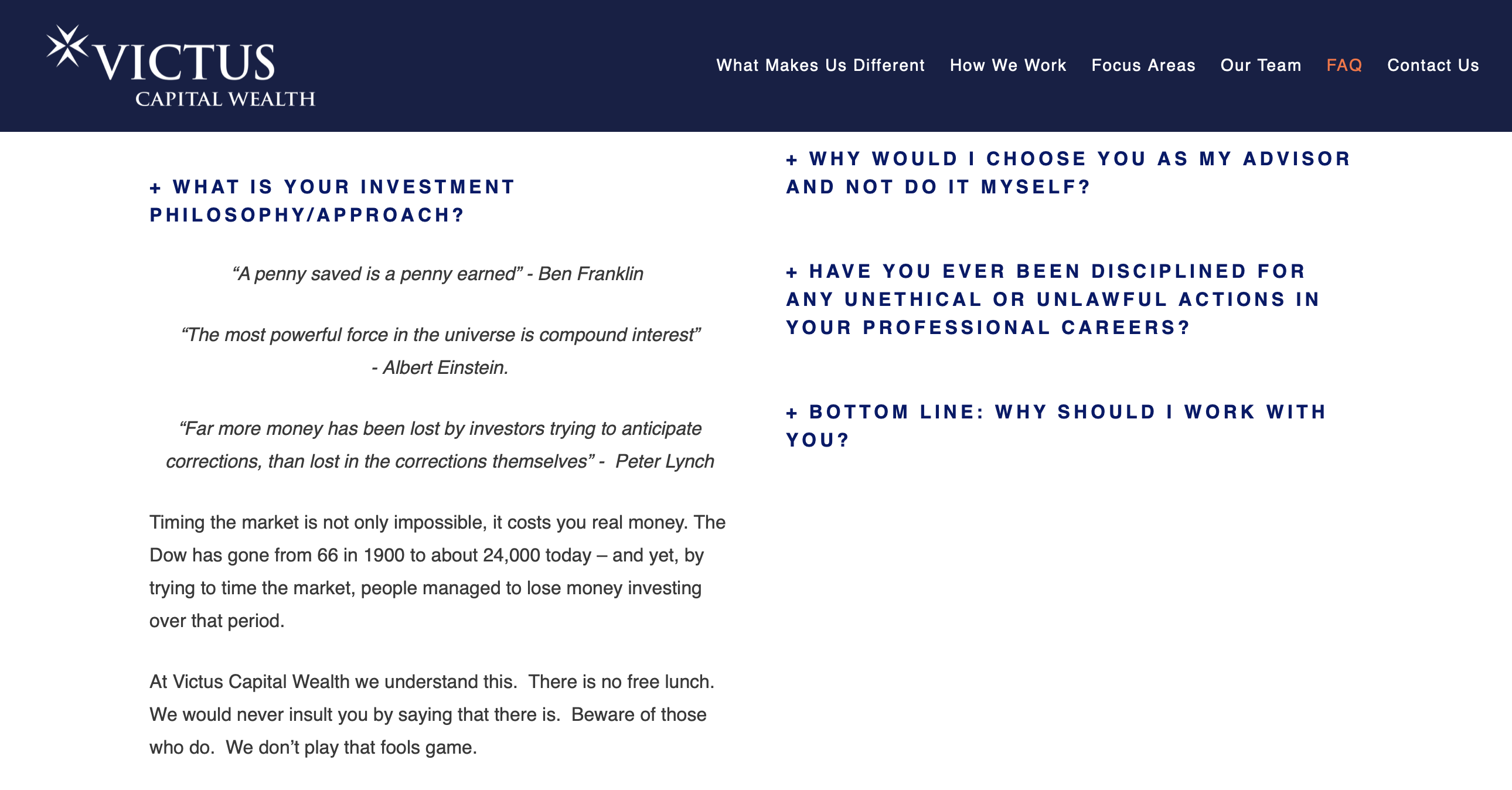 Victus CapitalWealthFAQ投資哲学