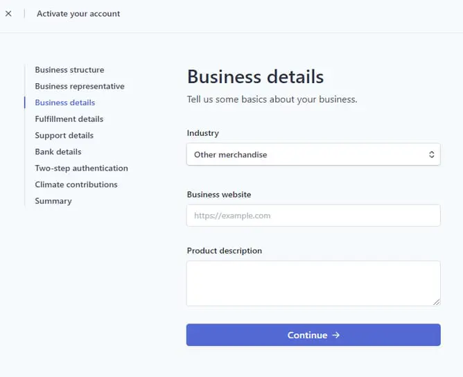 i dettagli della tua attività