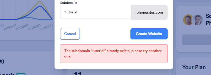 предоставление вашей целевой странице доменного имени