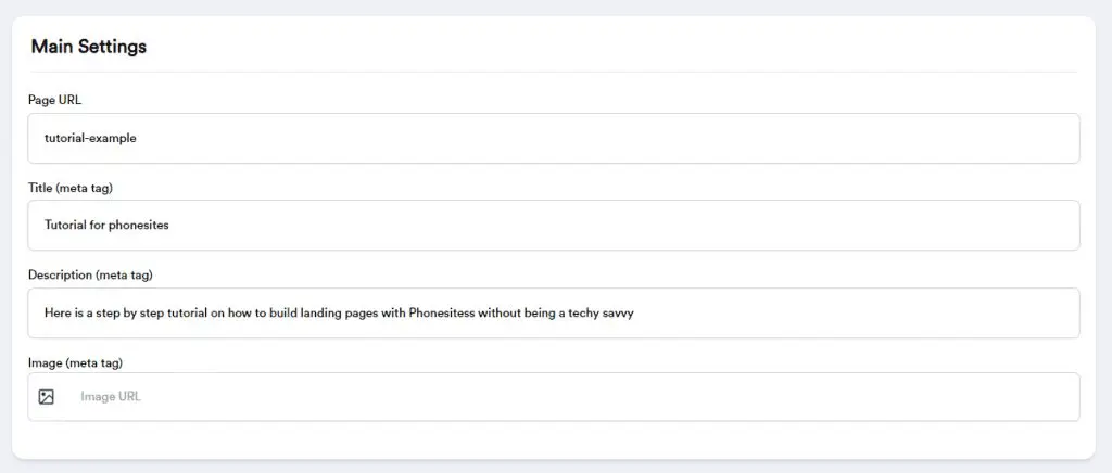 SEO-настройки страницы