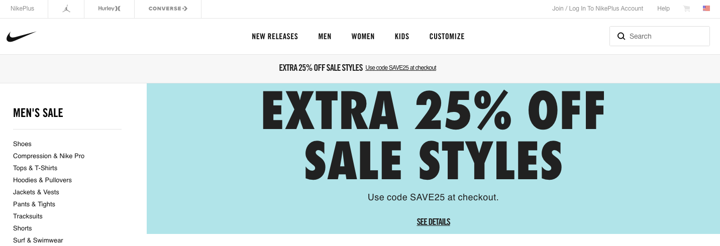 Estrategia de descuento Nike D2C