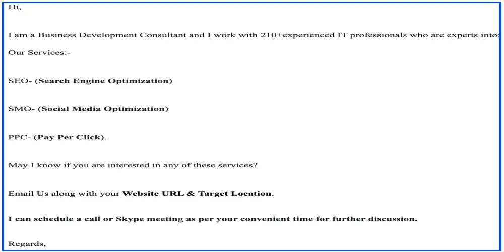 пример холодного письма для дропсервиса