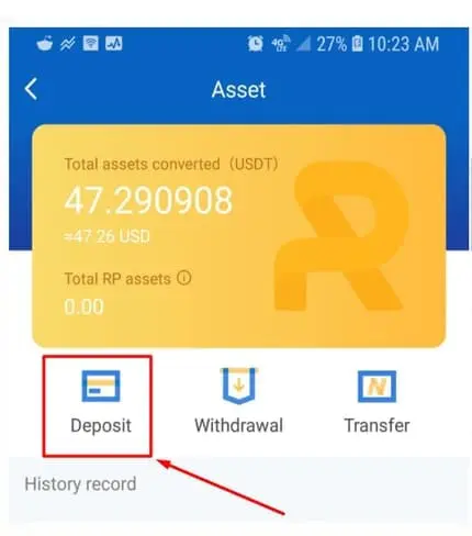 dépôt de portefeuille