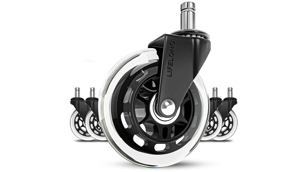 Roues de chaise de bureau roulettes de chaise en caoutchouc de remplacement