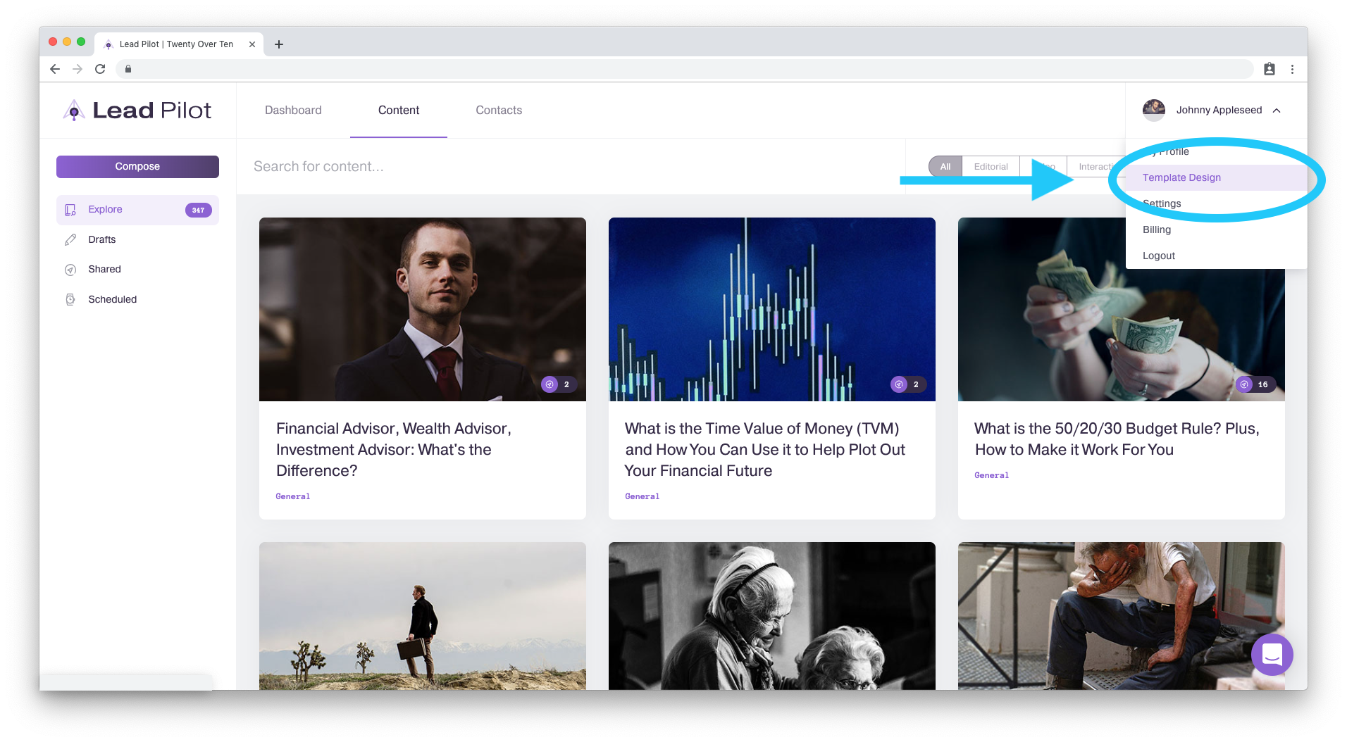 Configuración de contenido privado mediante el formulario de suscripción