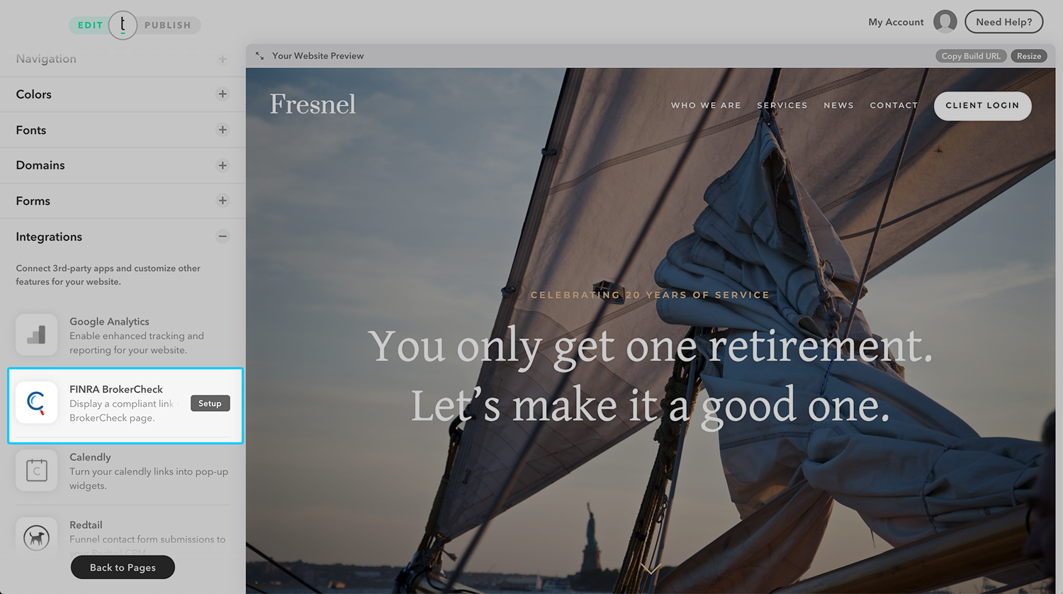 Configuración de FINRA Brokercheck