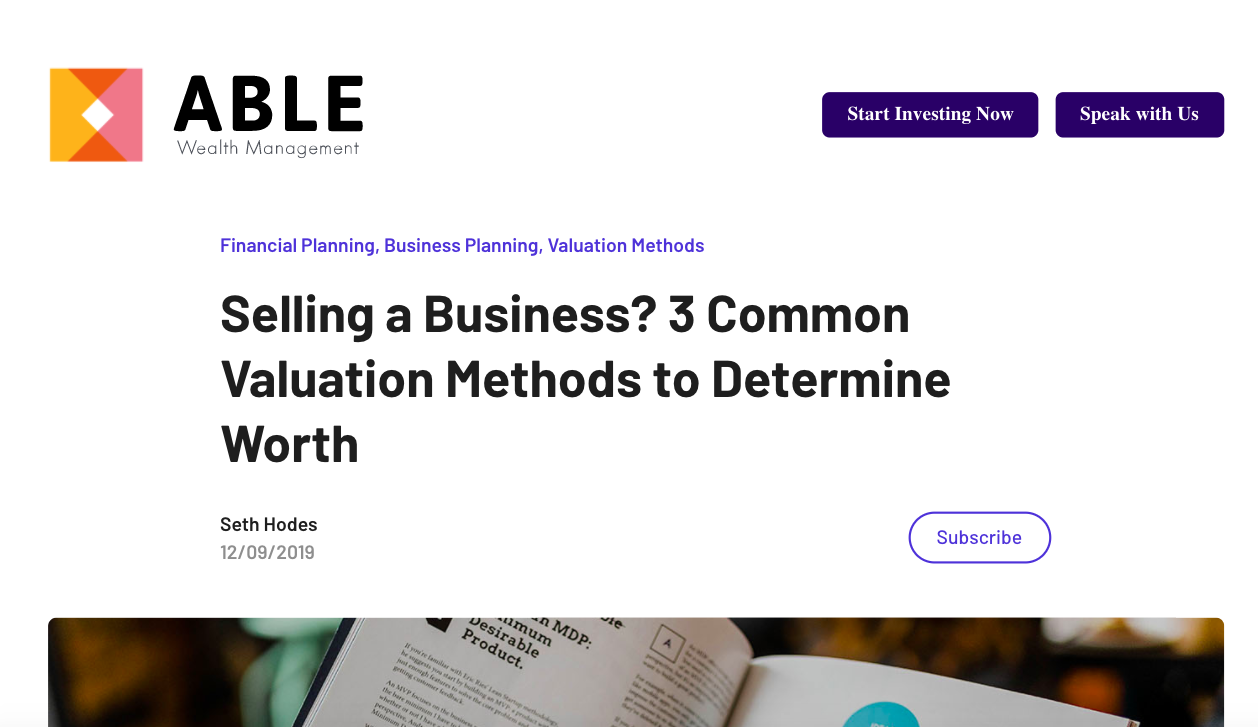 Able Wealth Management 登陸頁面