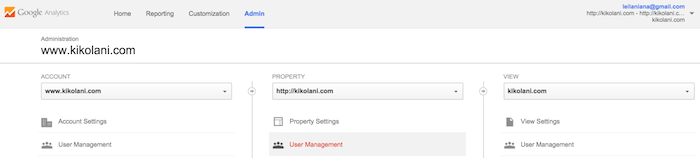 向谷歌分析添加電子郵件權限