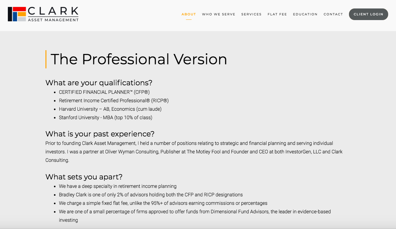 Bradley Clark Sobre a seção