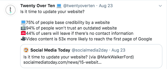 Vinte Sobre Dez Twitter