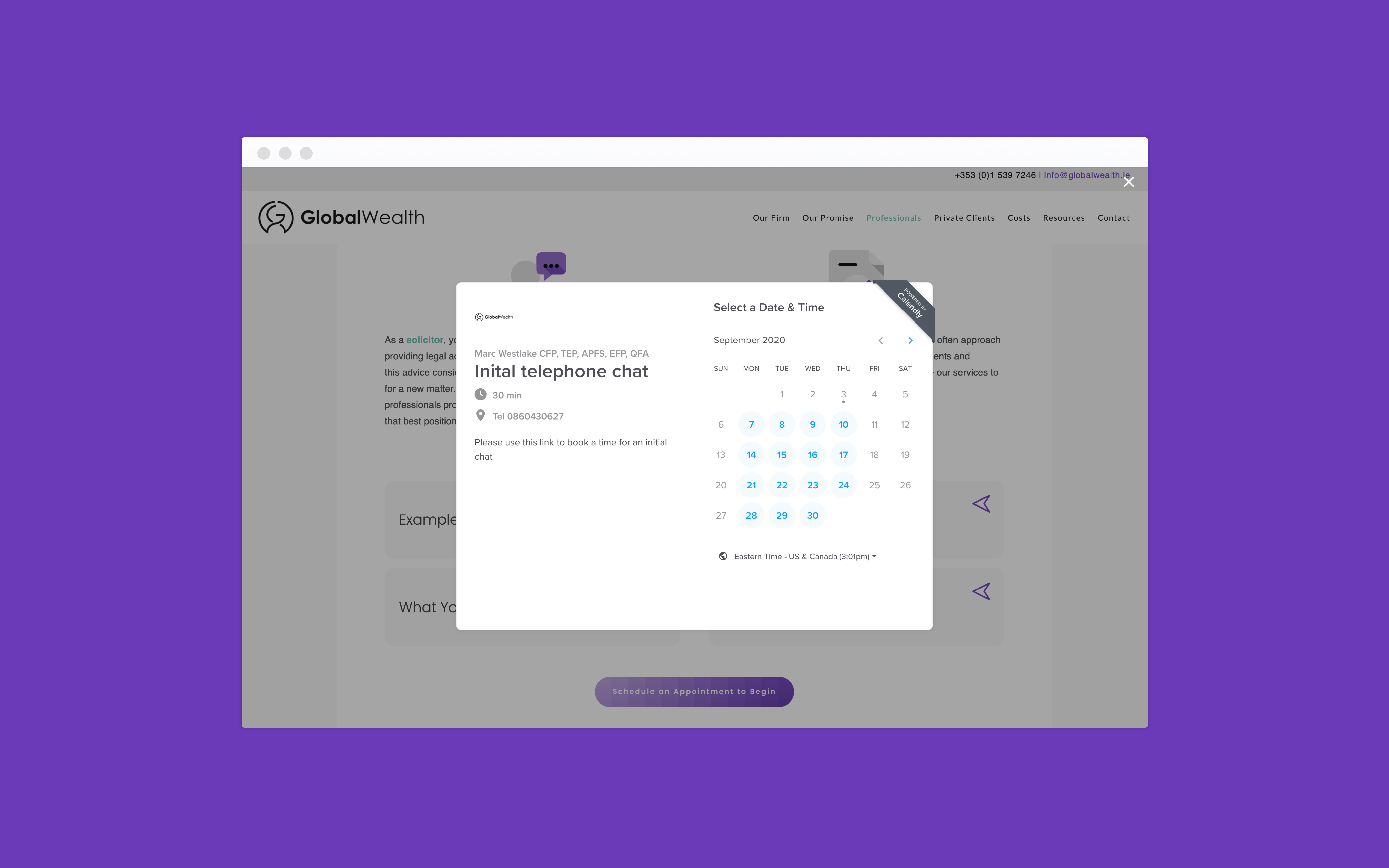 Riqueza Global Calendly