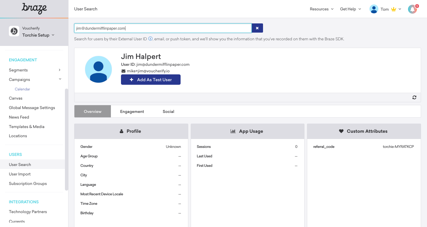 Benutzerdefiniertes Attribut des Empfehlungsprogramms