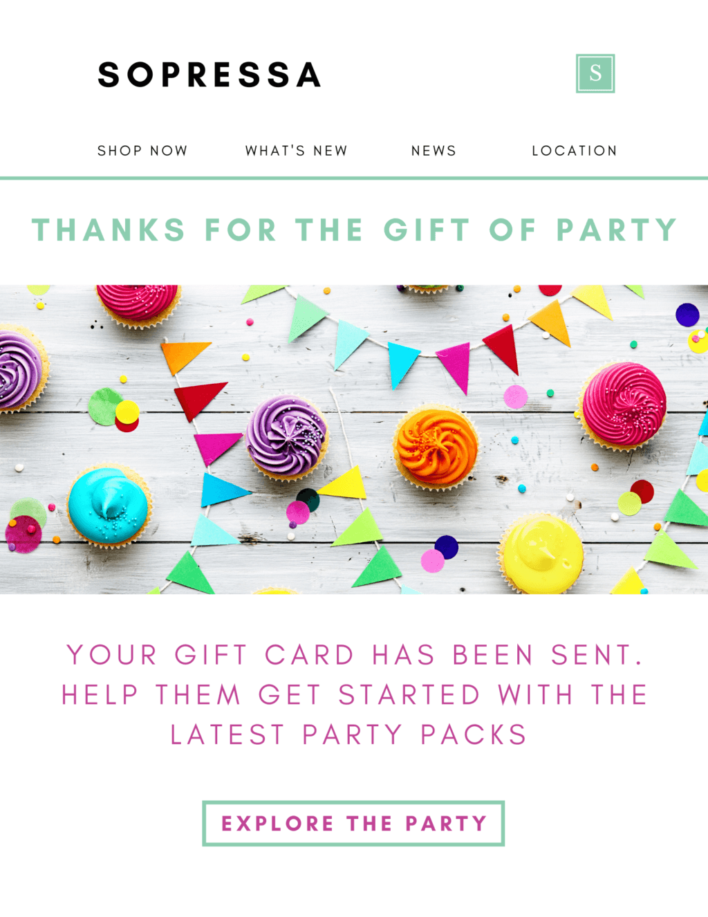 E-mail z podziękowaniem na kartę podarunkową