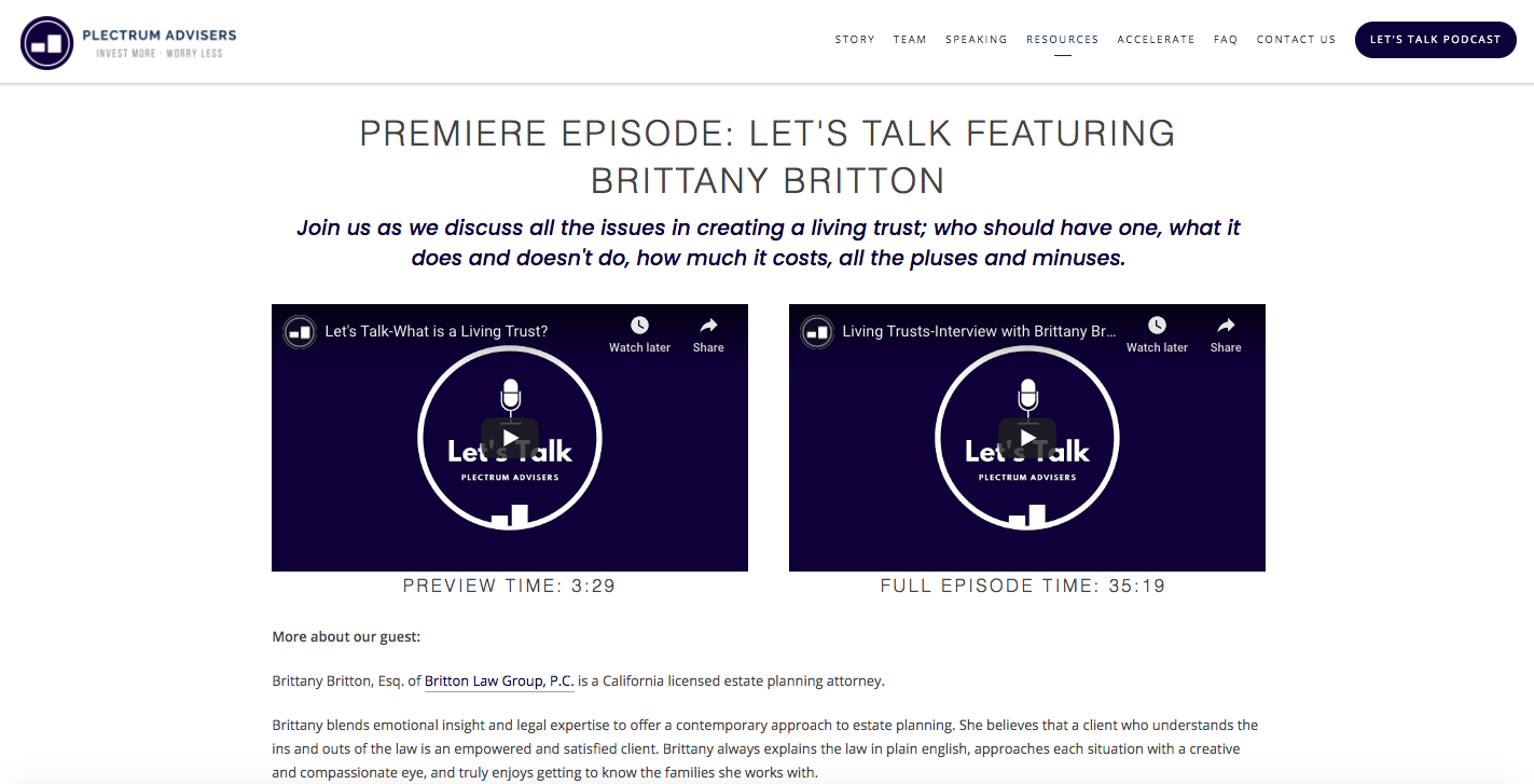 PlectrumAdvisersポッドキャスト