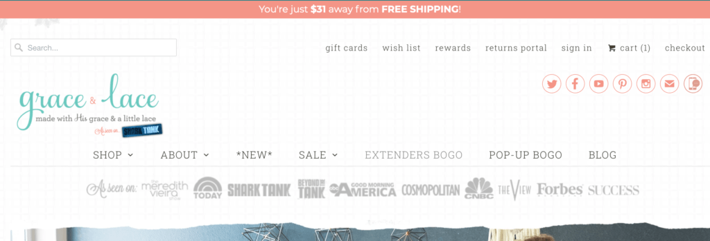 Dynamiczny (próg wysyłki, gracja i koronka)