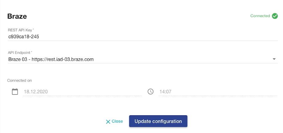 ブレイズの接続