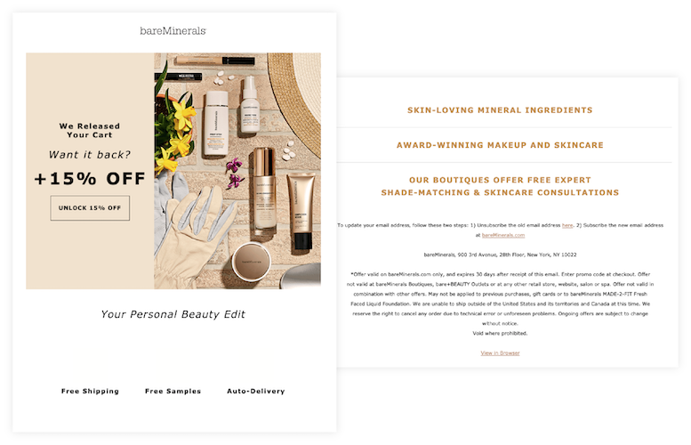 裸礦物促銷電子郵件