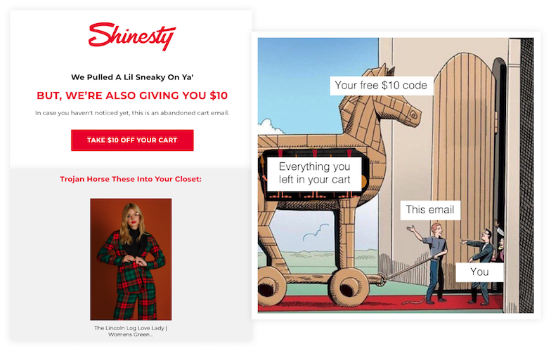 Shinesty 購物車放棄了電子郵件副本