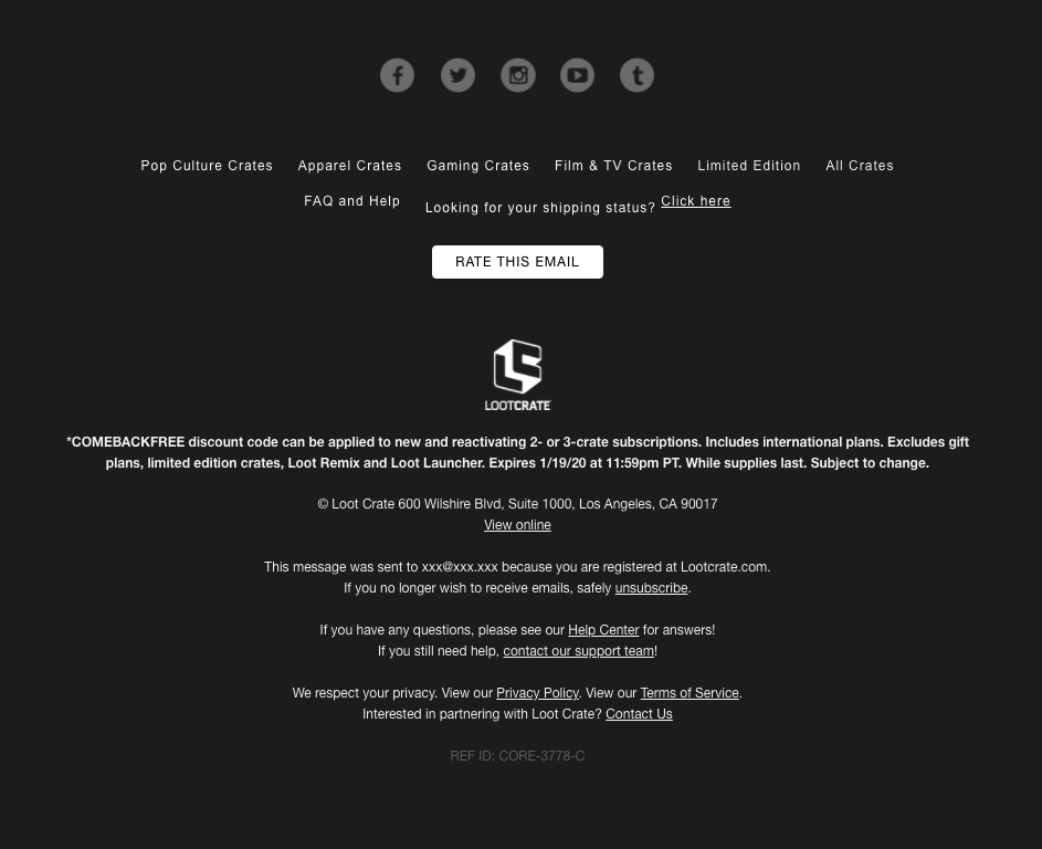 Termeni și condiții Lootcrate