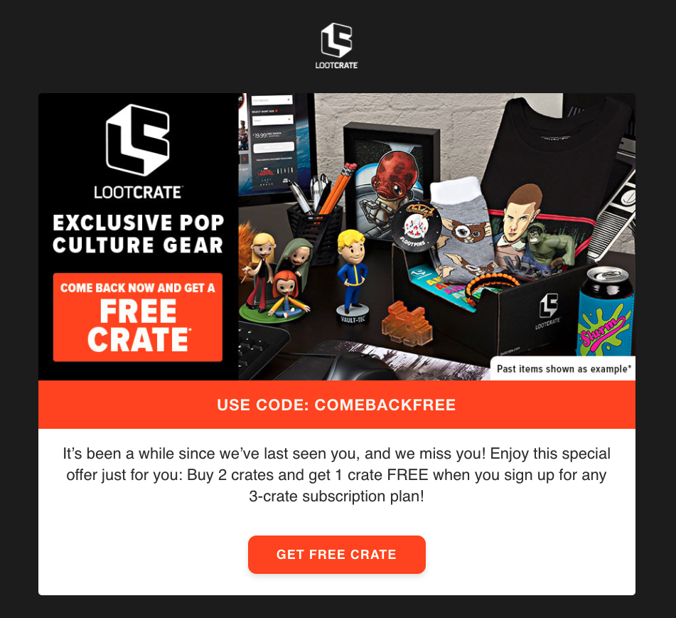 E-mail de reangajare Lootcrate