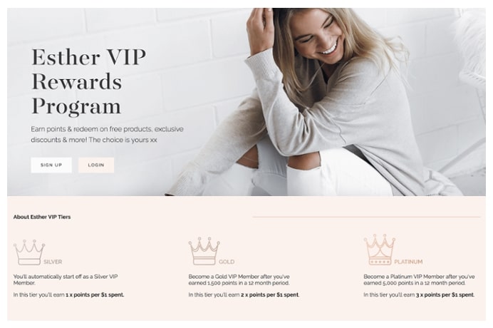 Esther VIP Rewards 的忠誠度計劃